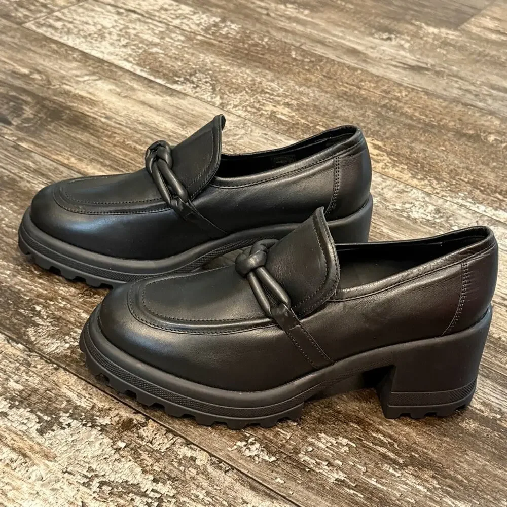 Voile Blanche Carine Nappa Loafers Black Shoes Women Size 40 Luxury Designer NIB - Picture 6 of 14